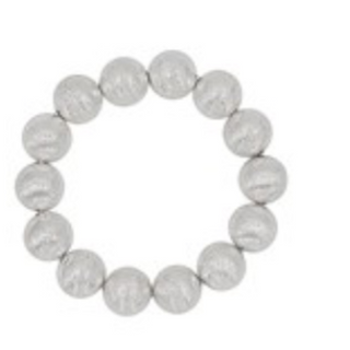 CL68- 15mm Satin Metal Ball Stretch Bracelet - Thumbnail 2