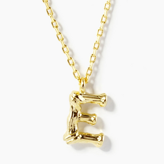 BB1- 18K Gold Dipped 9mm Bamboo Initial Pendant Necklace - Thumbnail 6