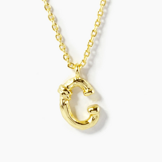 BB1- 18K Gold Dipped 9mm Bamboo Initial Pendant Necklace - Thumbnail 4