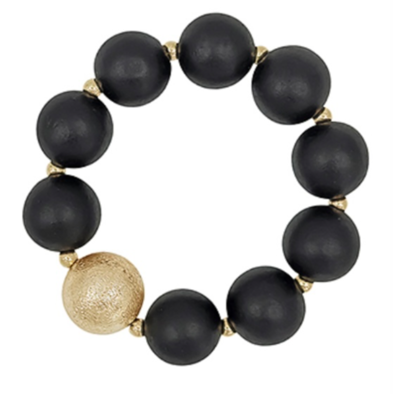 USC96- Satin Ball Accent Beads Bracelet Main Image