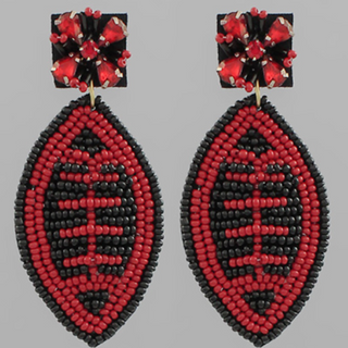 USC79- Beaded Football Earrings