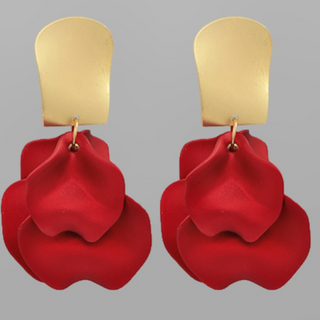 USC60- Metallic Color Coated Petal Earrings