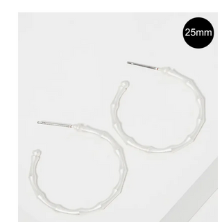 M15- 25mm Twig Branch Metal Open Hoop Earrings(available in Gold, Silver & Matte silver - Thumbnail 3