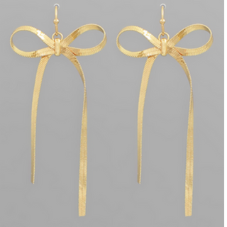 Y36- Snake Chain Ribbon Earrings