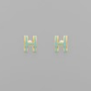 Y69- Ероху H Letter Studs - Thumbnail 2