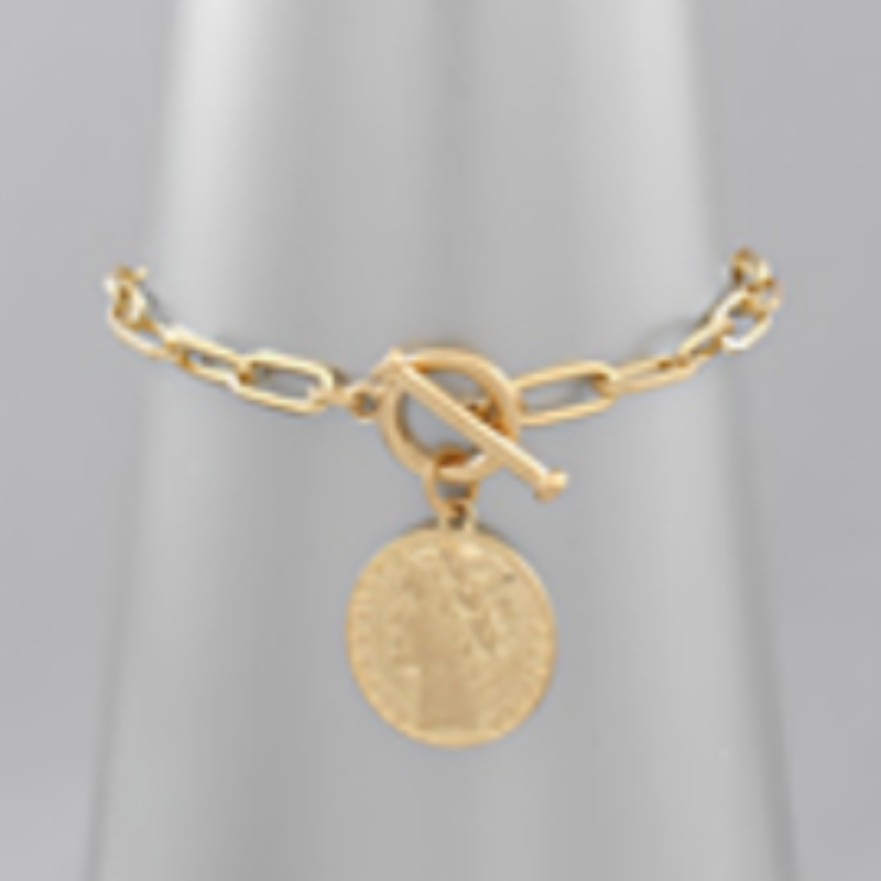 M98- Coin Charm Chain Bracelet - Thumbnail (Preview) 3