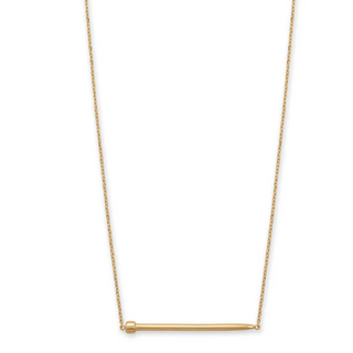 Y42-16" + 2" 14 Karat Gold Plated Nail Necklace