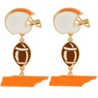 T72-Tennessee Helmet and Football Earrings