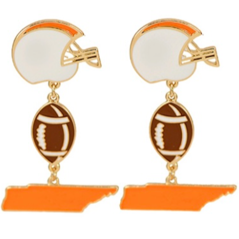 T72-Tennessee Helmet and Football Earrings Main Image