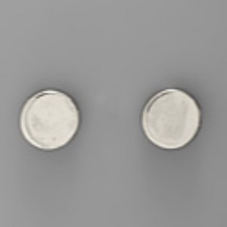 M31- Silver Metal Button Earrings