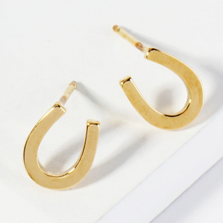 ER5-18K Gold Dipped Brass Horseshoe Stud Earrings