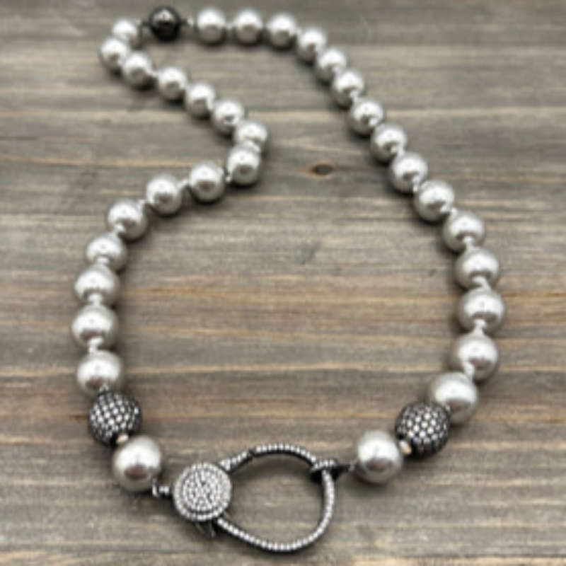 M64- 12mm Knotted Bead Necklace - Thumbnail (Preview) 6