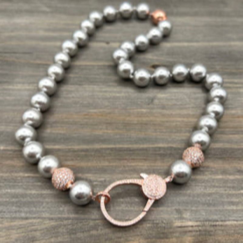 M64- 12mm Knotted Bead Necklace - Thumbnail (Preview) 5