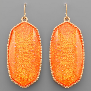 C99-Glitter Hexagon Large Earrings 