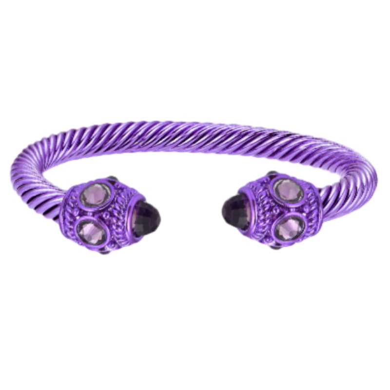 C97-Purple Tone on Tone Color Cable Cuff  Main Image