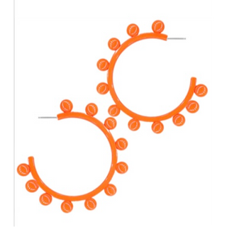 T141- 1.5” Orange Studded Color Coated Ball Hoops