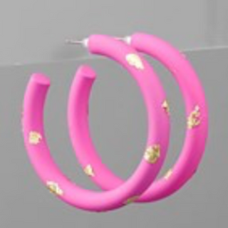 USC82- Gold Dot Paint Hoops (multiple colors available) - Thumbnail 4