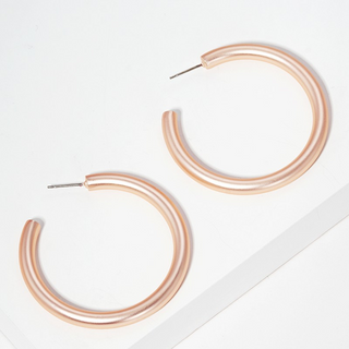 CL25- 30mm Bold Brass Hollow Hoop Earrings (5 color options) - Thumbnail 4