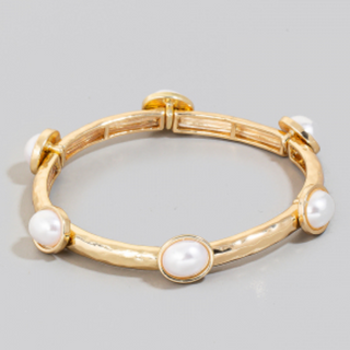 B39- Pearl Charms Elastic Bracelet - Thumbnail 4