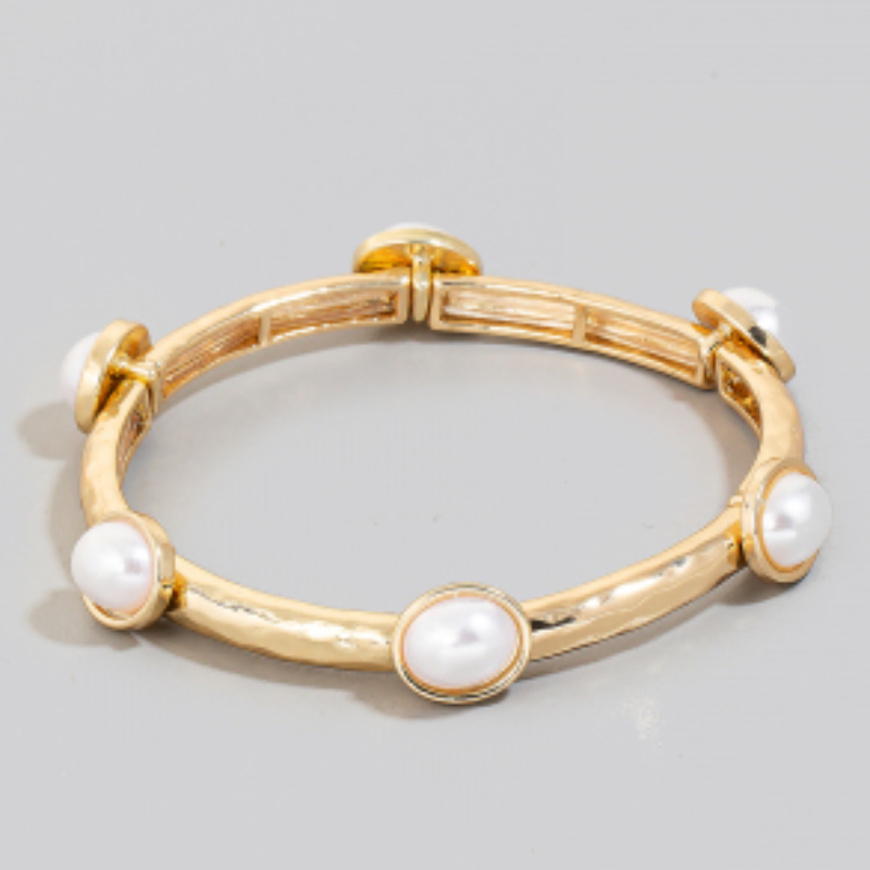 B39- Pearl Charms Elastic Bracelet - Thumbnail (Preview) 4