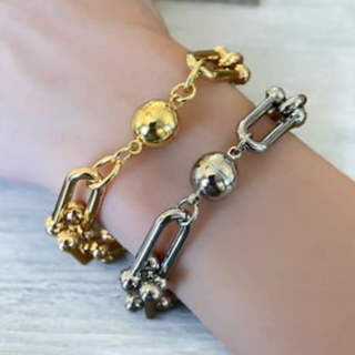 CL44-U-Shaped Hardware Large Link Bracelet - Thumbnail 2