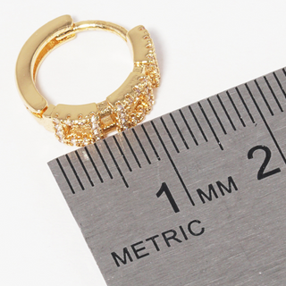 M109- 18k Gold Dipped CZ Hoop Earrings - Thumbnail 3