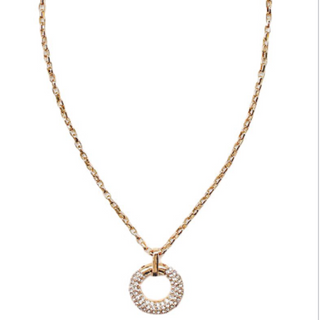 M89-Paved Crystal Circle Necklace