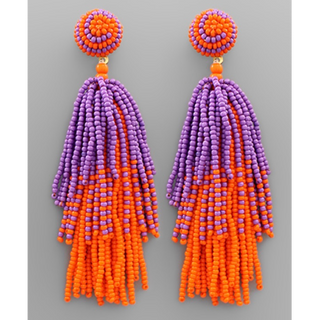 C20- Two Tone Bead Tassel Earrings