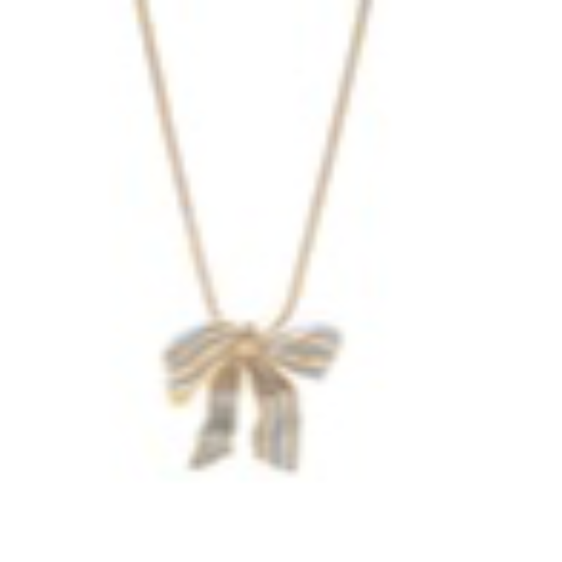 Y54-Stripe Bow Pendant Necklace (white, pink, & blue) - Thumbnail (Preview) 2