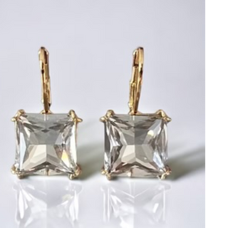 CL56- Swarovski Element Crystal Lever back Earrings (gold, silver & multiple color crystals available) - Thumbnail 2