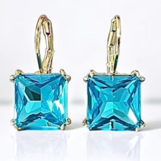 CL56- Swarovski Element Crystal Lever back Earrings (gold, silver & multiple color crystals available) - Thumbnail 9