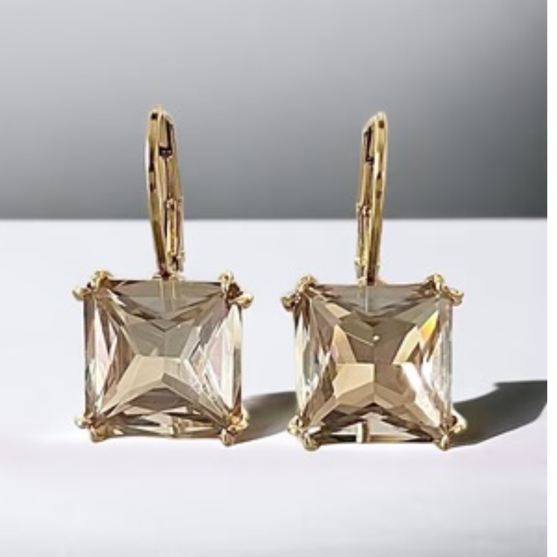 CL56- Swarovski Element Crystal Lever back Earrings (gold, silver & multiple color crystals available) - Thumbnail (Preview) 12