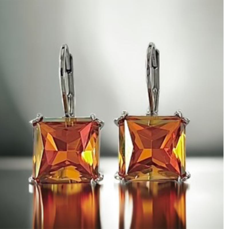 CL56- Swarovski Element Crystal Lever back Earrings (gold, silver & multiple color crystals available) - Thumbnail (Preview) 7