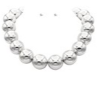 M32-25mm Chunky Ball Necklace Set - Thumbnail 2