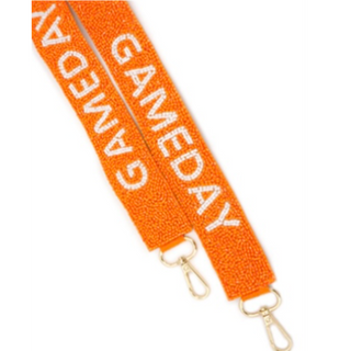 T58- Beaded Orange Gameday Strap