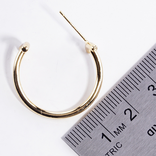 Y27-White gold dipped designer inspired open hoop earrings (also available in Gold) - Thumbnail 4