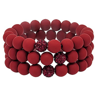 USC88- Clay Ball & Crystal Bracelet