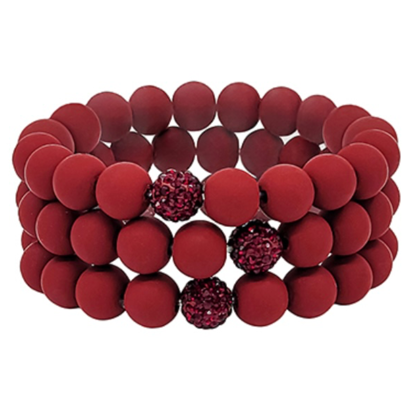 USC88- Clay Ball & Crystal Bracelet Main Image