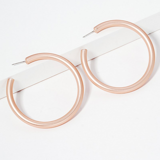 CL28-50mm Bold Brass Hollow Hoop Earrings - Thumbnail 4