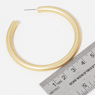 CL28-50mm Bold Brass Hollow Hoop Earrings - Thumbnail 8