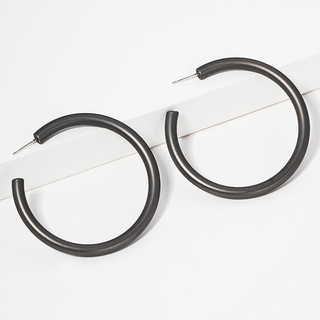 CL28-50mm Bold Brass Hollow Hoop Earrings - Thumbnail 6