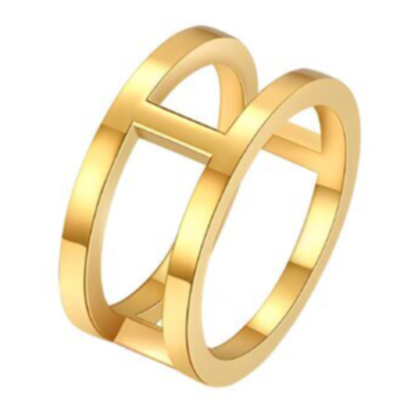 R18 - CAGE RING-18K GOLD PLATED STAINLESS STEEL (gold or silver available) Main Image