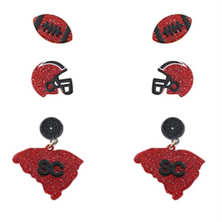 USC2- SC football & map earring set