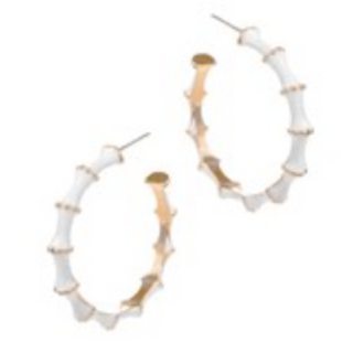 CL69- Bamboo Shaped Enamel Hoops