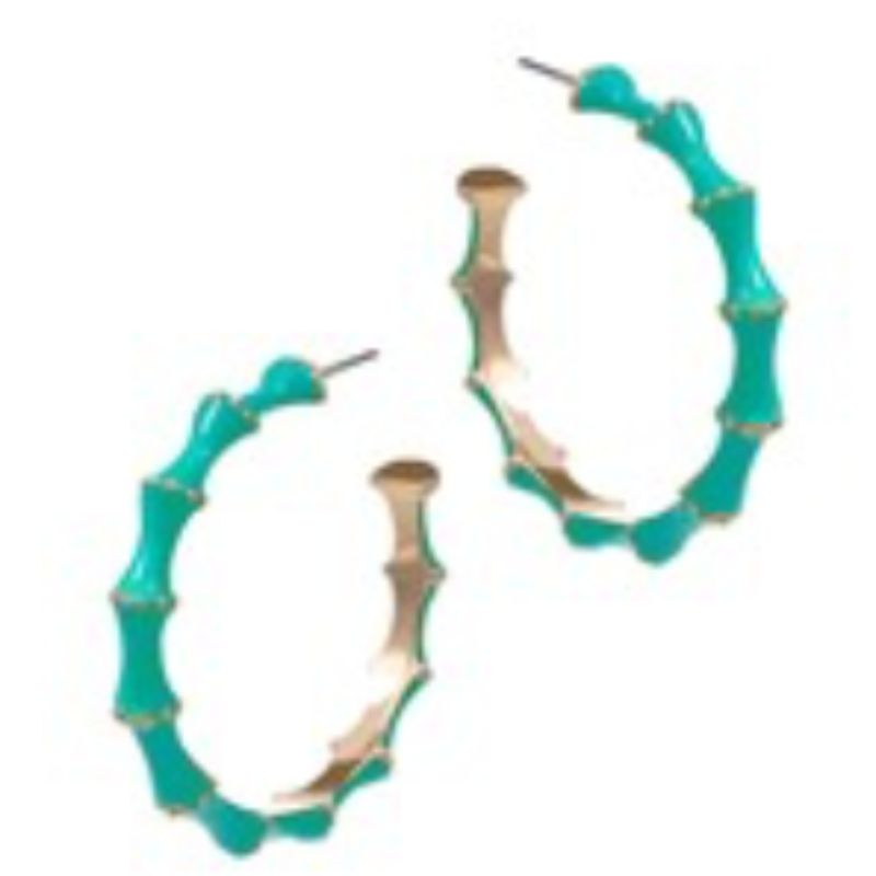 CL69- Bamboo Shaped Enamel Hoops - Thumbnail (Preview) 6