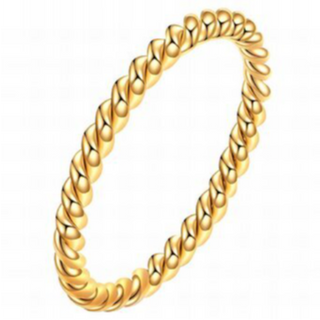 R19-ROPE RING- 18K GOLD-PLATED STAINLESS-STEEL 