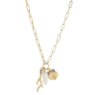 N32-3 Charm Ocean Pendant & Clip Chain Necklace