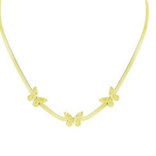 N18-18K GOLD PLATED STAINLESS STEEL "BUTTERFLIES" NECKLACE