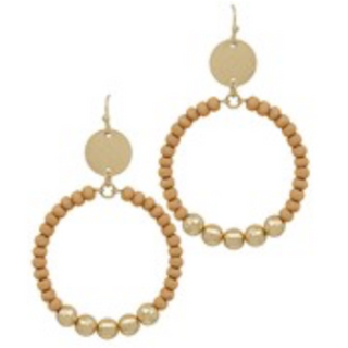 USC87- Wood Beads Circle Earrings (Multiple Colors Available) - Thumbnail 3