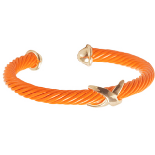 C132-  Orange X Color Cable Cuff 